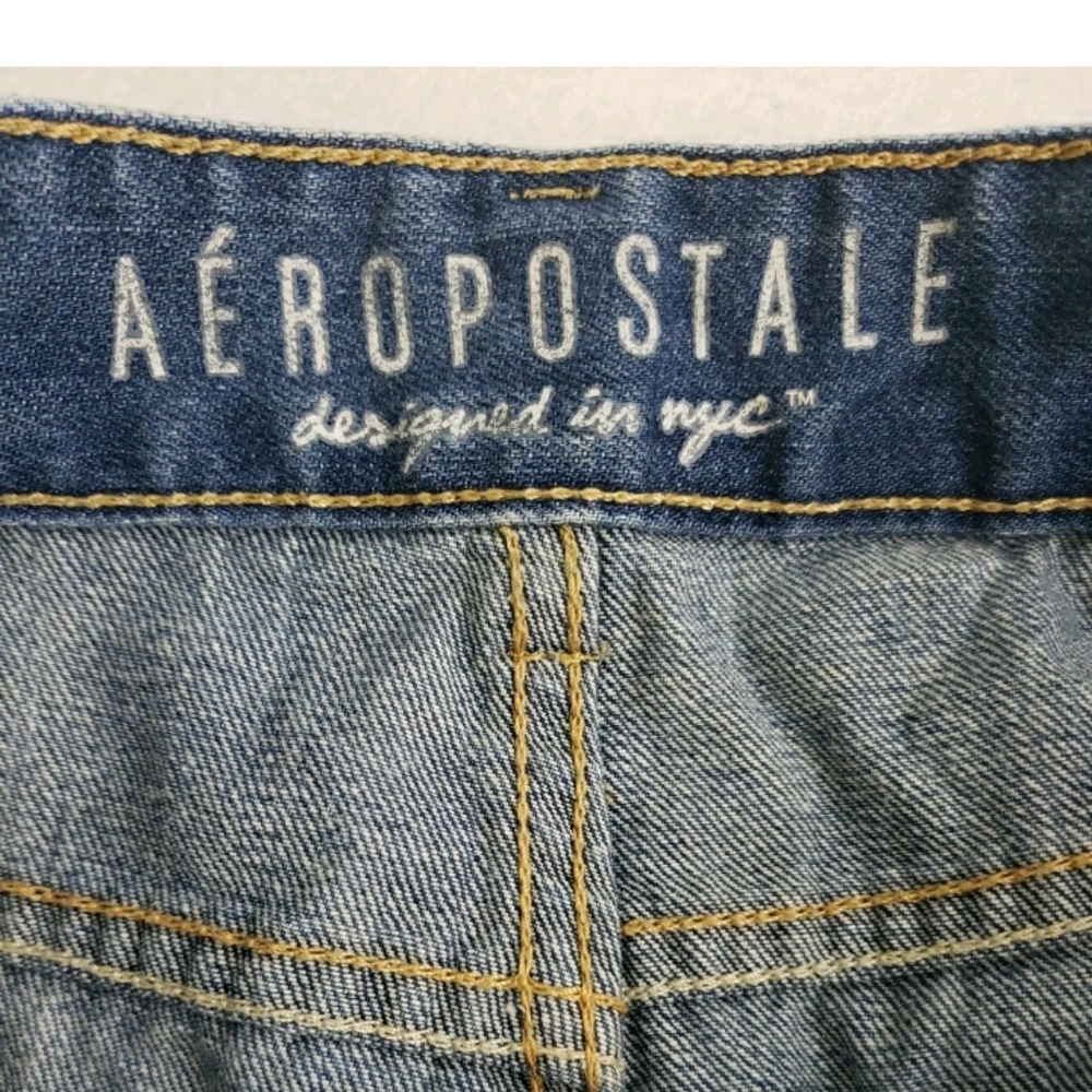 Aeropostale Sz 6 Boyfriend Real Original Denim Distressed Wash waist 32 Comfy - Picture 9 of 10